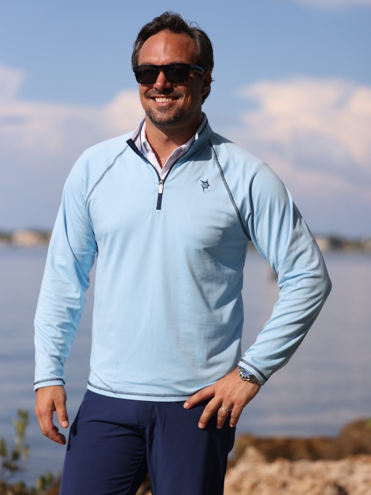 New Harbor Quarter Zip Effortless Comfort White Water Life