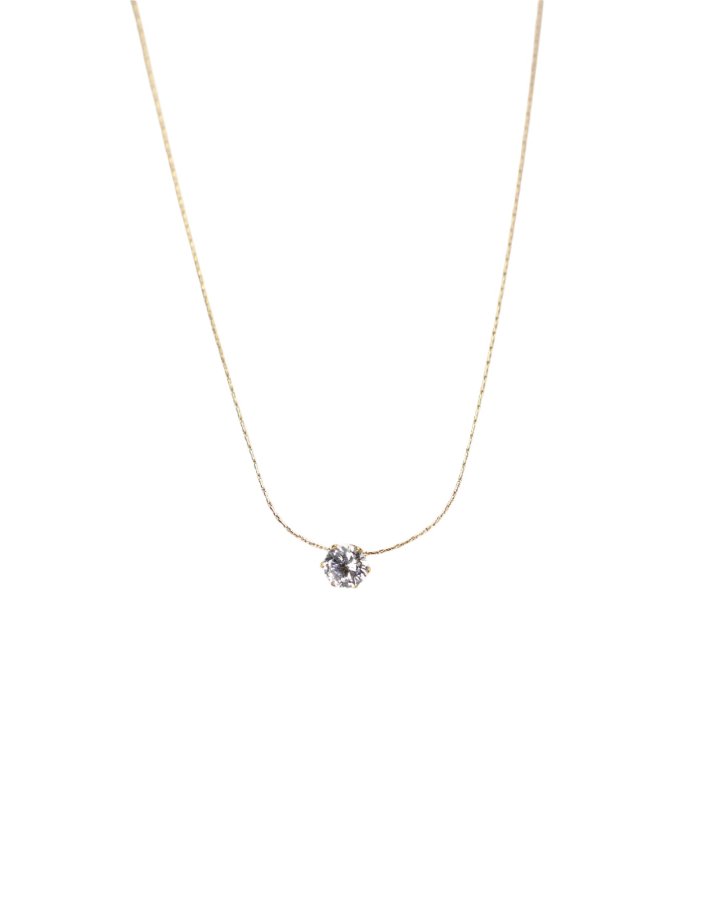 Single Zircon Diamond Pendant Necklace LUNAR VINES