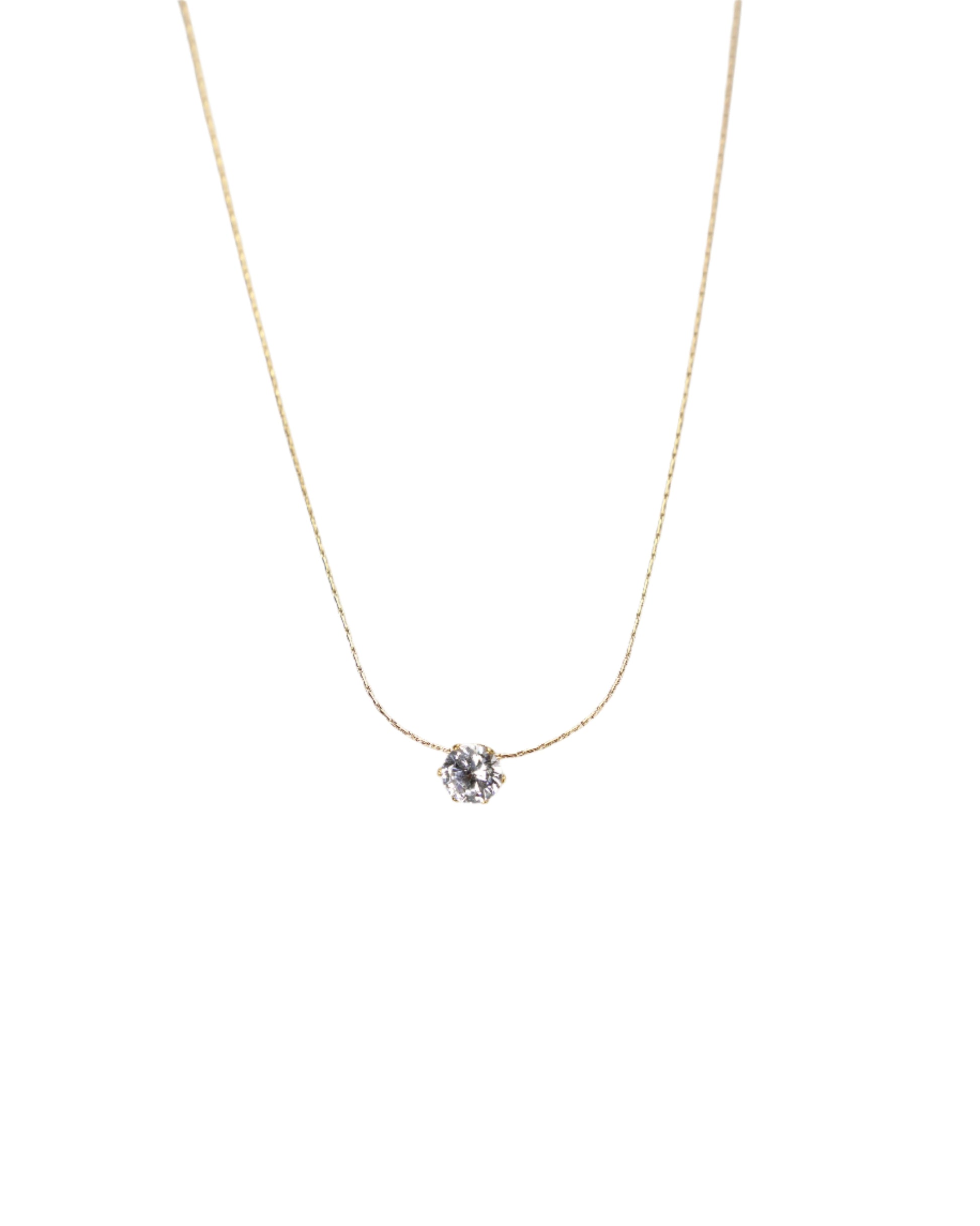 Single Zircon Diamond Pendant Necklace LUNAR VINES