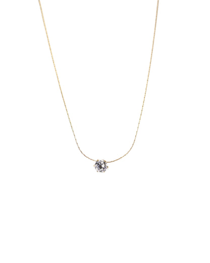 Single Zircon Diamond Pendant Necklace LUNAR VINES