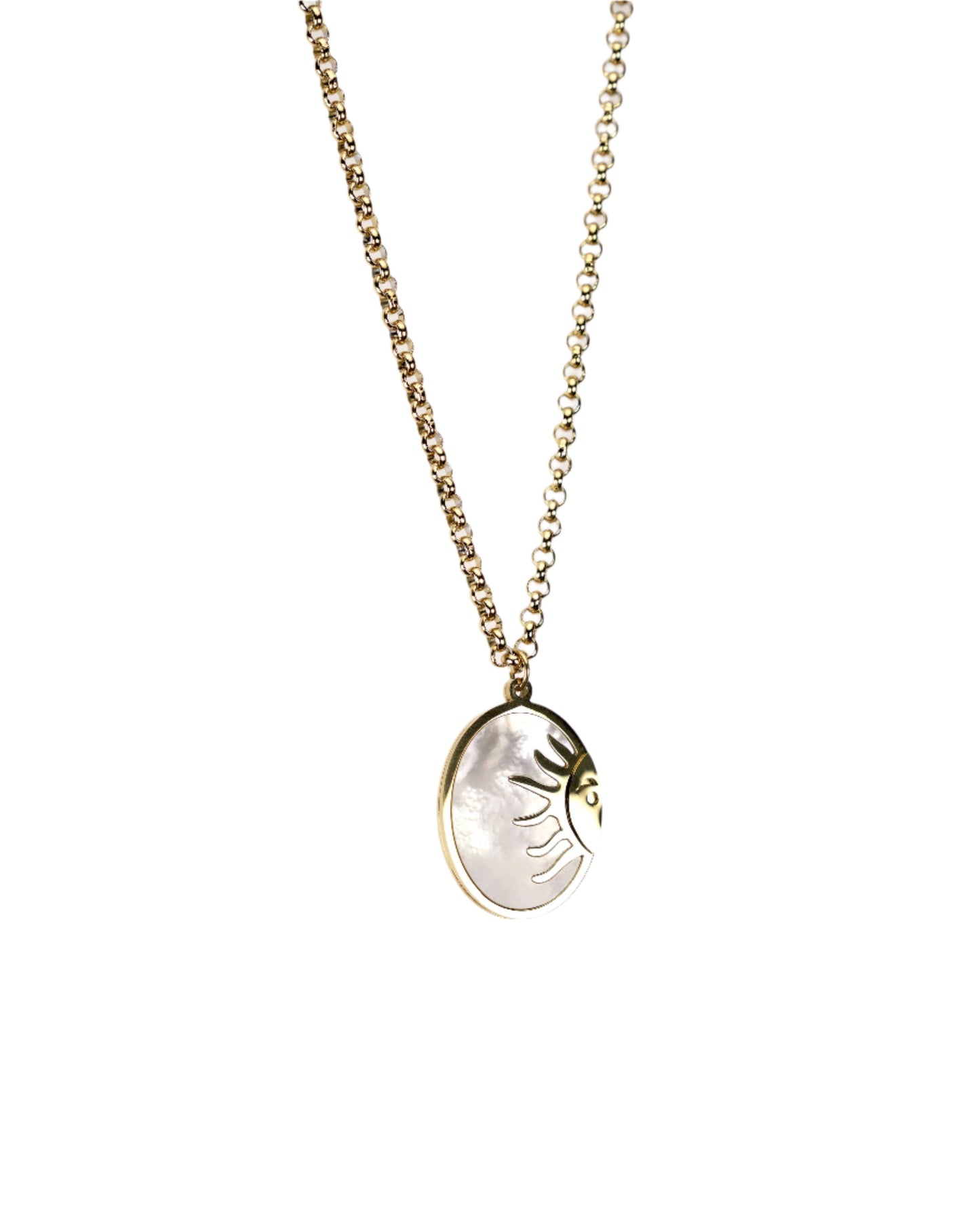 Pearl Shell Sun Pendant Necklace LUNAR VINES