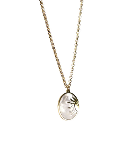 Pearl Shell Sun Pendant Necklace LUNAR VINES