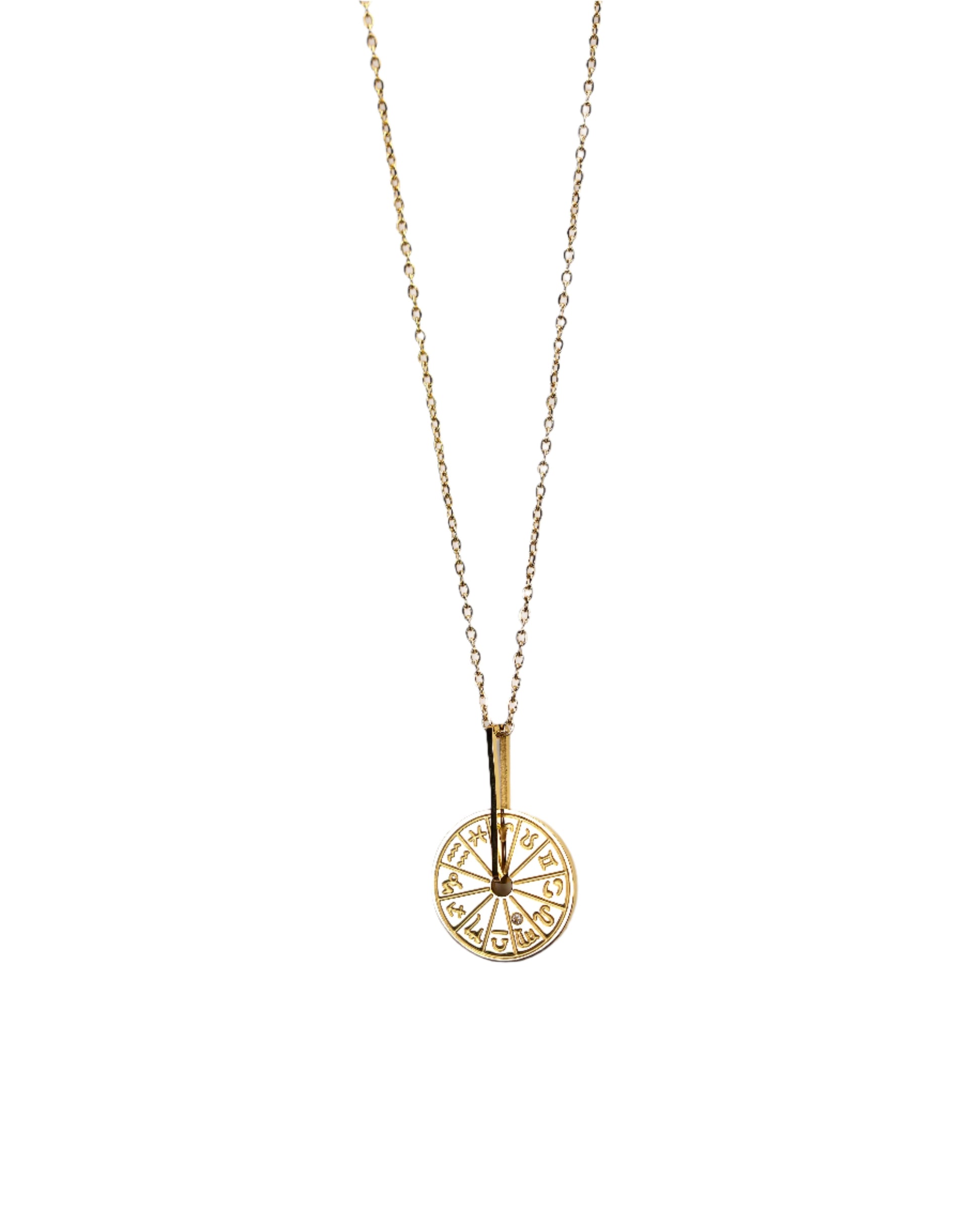Horoscopes Crystal Inlaid Pendant Necklace LUNAR VINES
