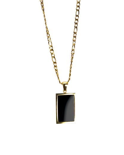 Square Natural Gemstone Pendant Necklace LUNAR VINES