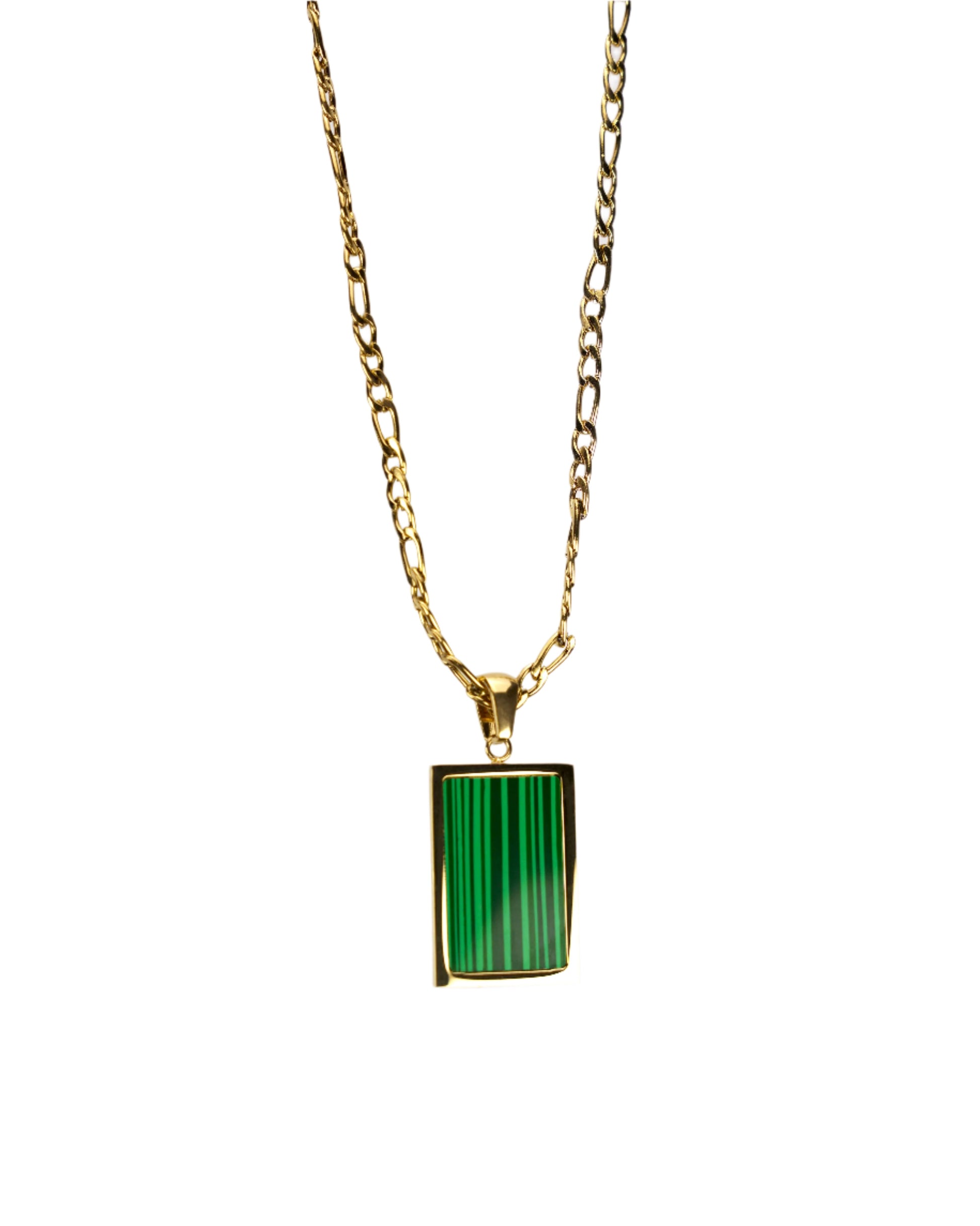 Square Natural Gemstone Pendant Necklace LUNAR VINES