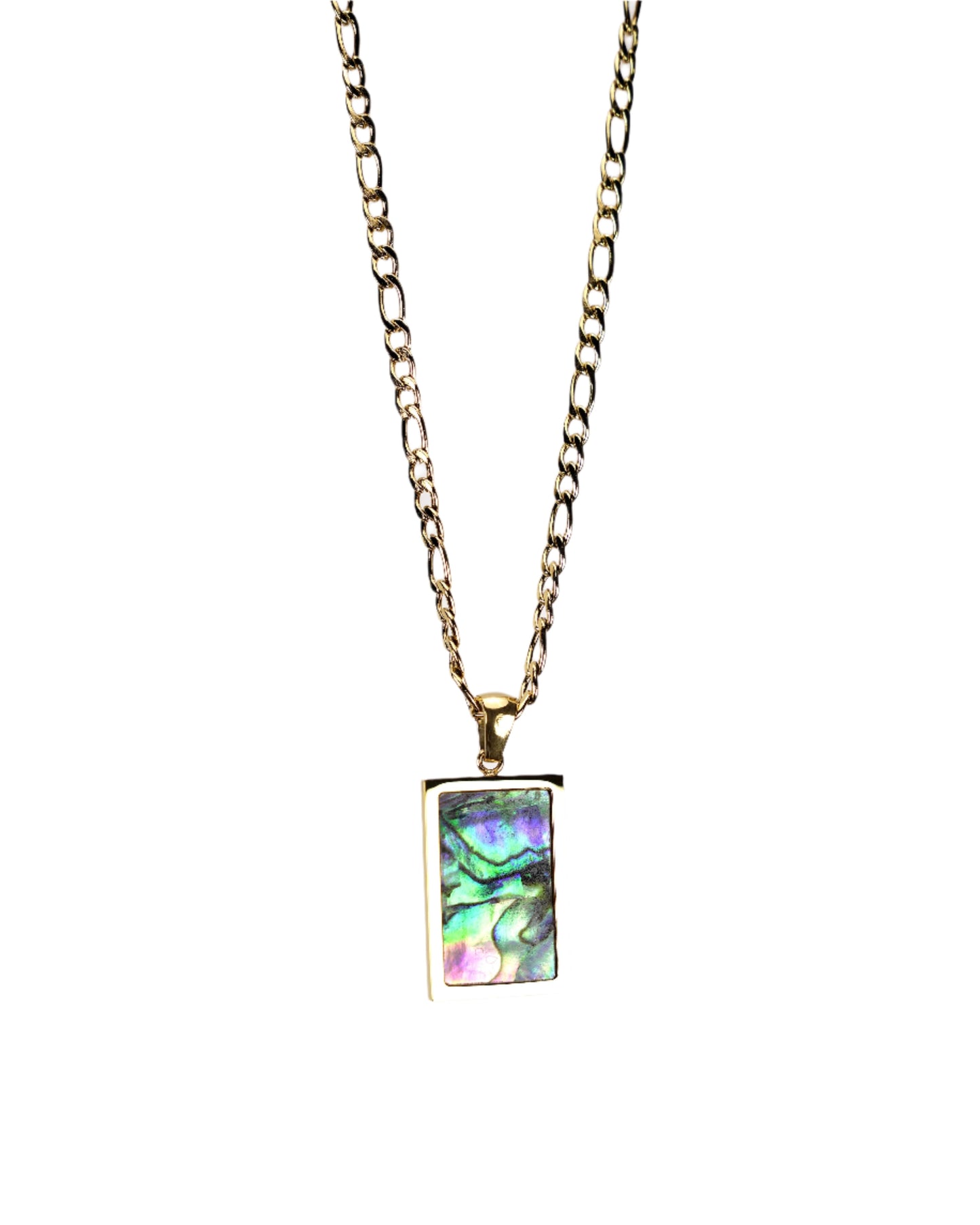 Square Natural Gemstone Pendant Necklace LUNAR VINES