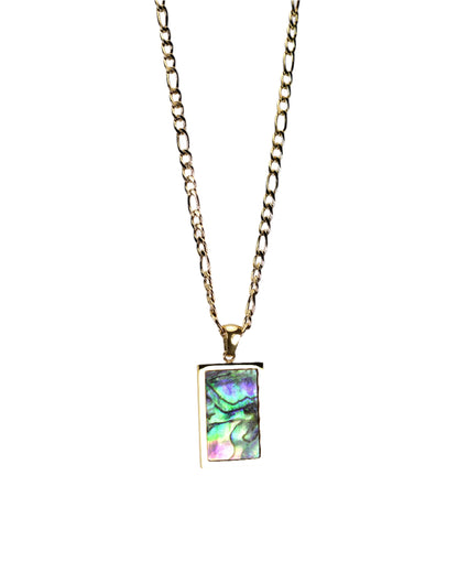 Square Natural Gemstone Pendant Necklace LUNAR VINES