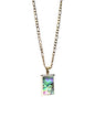 Square Natural Gemstone Pendant Necklace LUNAR VINES