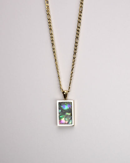 Square Natural Gemstone Pendant Necklace LUNAR VINES