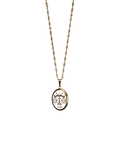 Vintage Zodiac Pendant Necklace LUNAR VINES