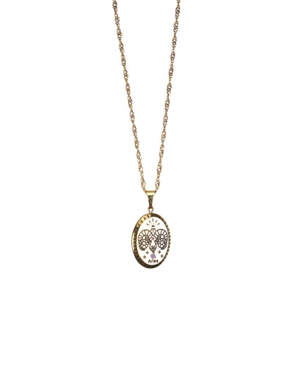 Vintage Zodiac Pendant Necklace LUNAR VINES