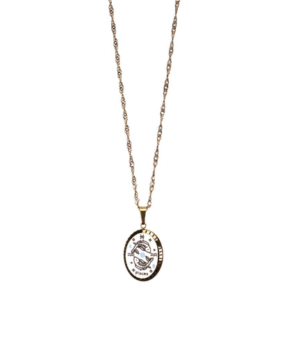 Vintage Zodiac Pendant Necklace LUNAR VINES