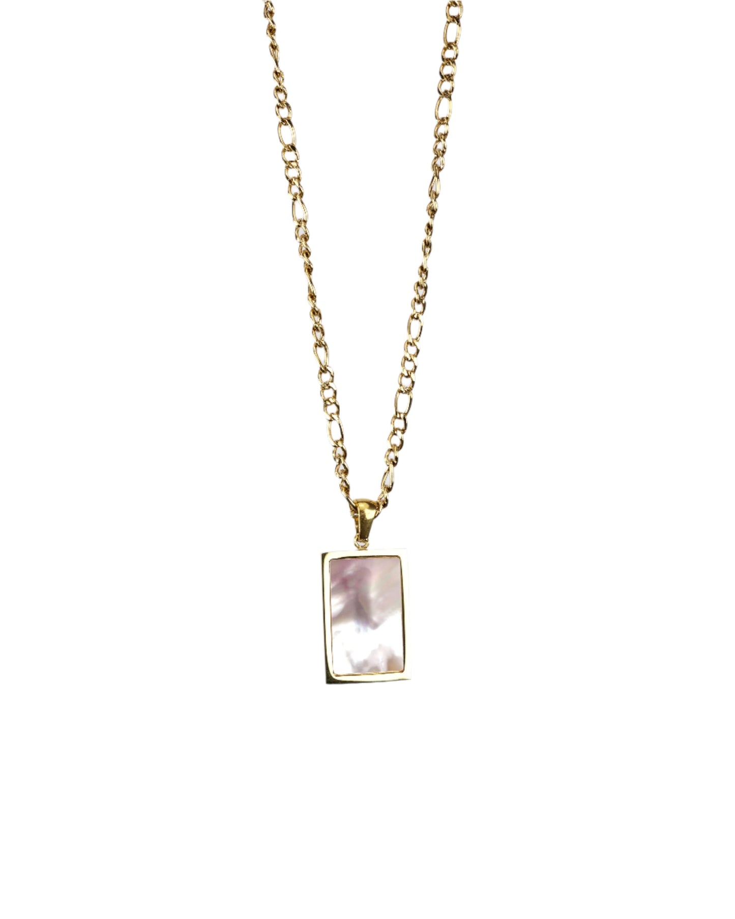 Square Natural Gemstone Pendant Necklace LUNAR VINES