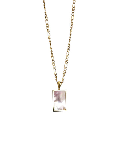 Square Natural Gemstone Pendant Necklace LUNAR VINES