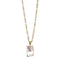 Square Natural Gemstone Pendant Necklace LUNAR VINES