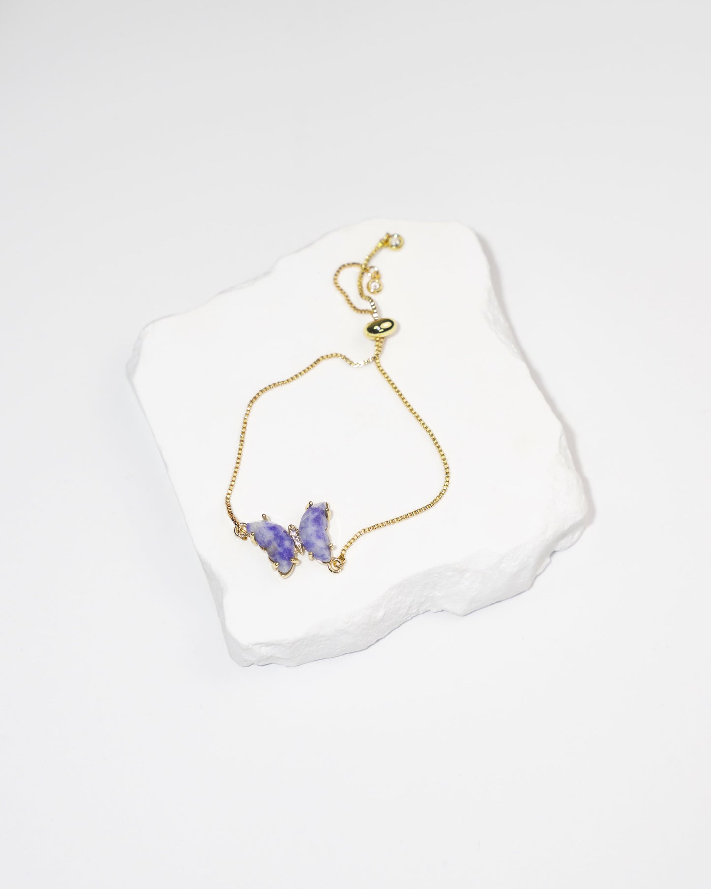 Dainty Butterfly Natural Gemstone Bracelet LUNAR VINES