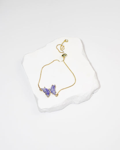 Dainty Butterfly Natural Gemstone Bracelet LUNAR VINES