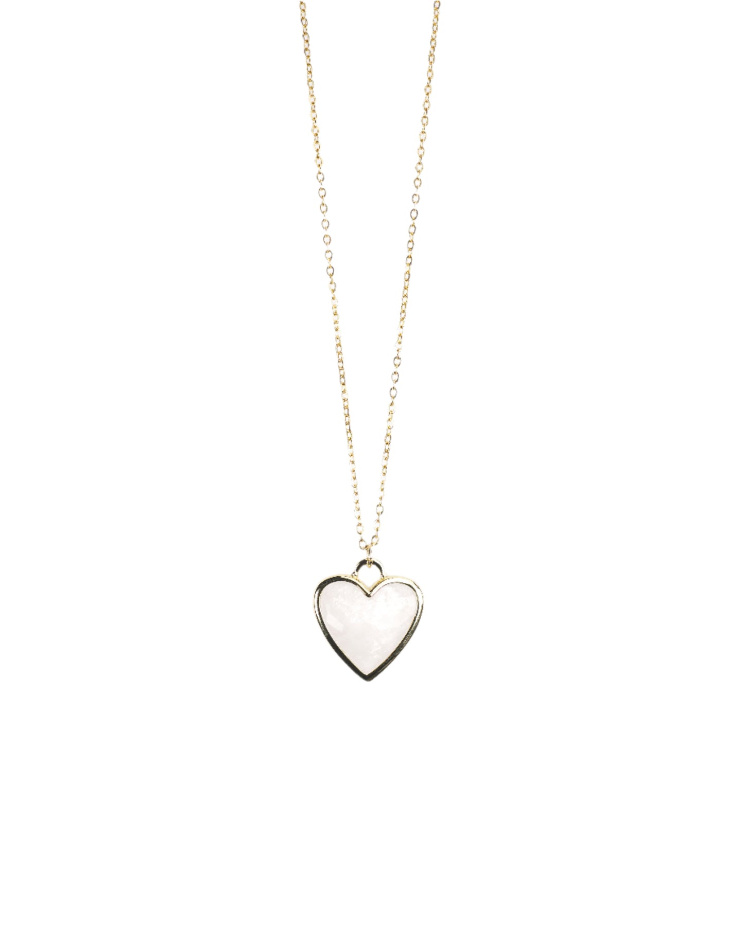 Small Heart Stone Pendant Necklace LUNAR VINES