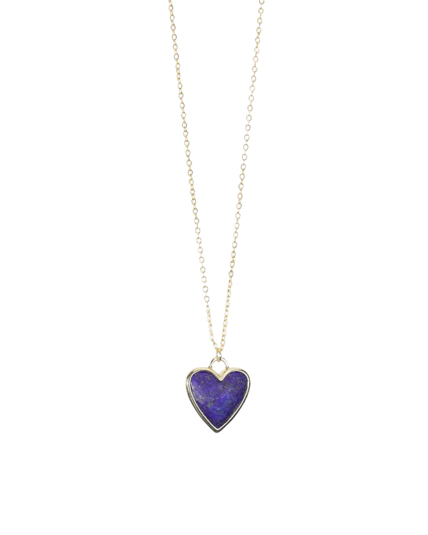 Small Heart Stone Pendant Necklace LUNAR VINES