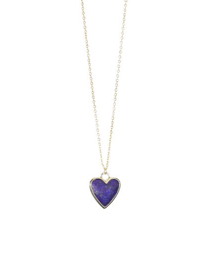 Small Heart Stone Pendant Necklace LUNAR VINES