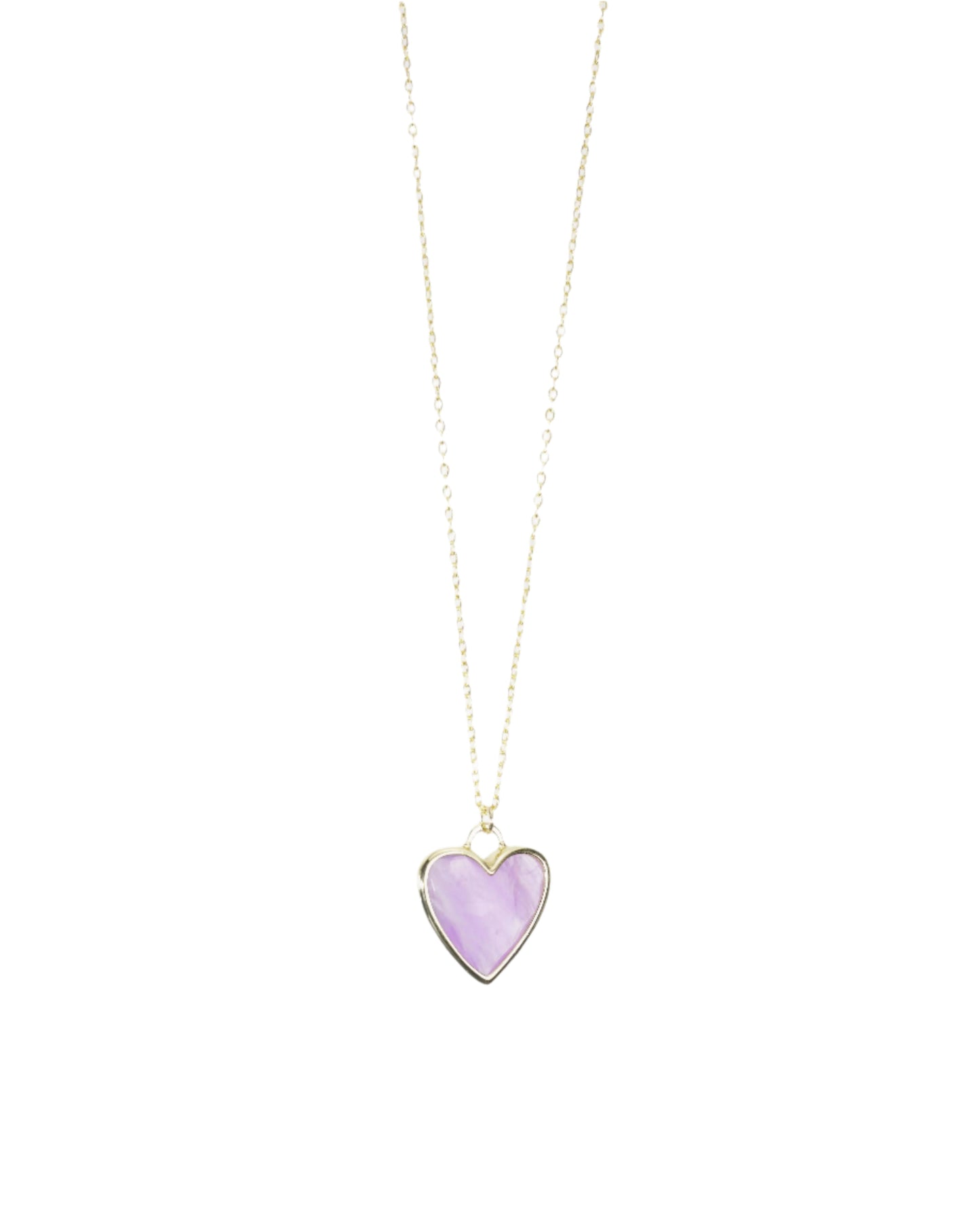 Small Heart Stone Pendant Necklace LUNAR VINES