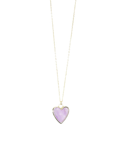 Small Heart Stone Pendant Necklace LUNAR VINES