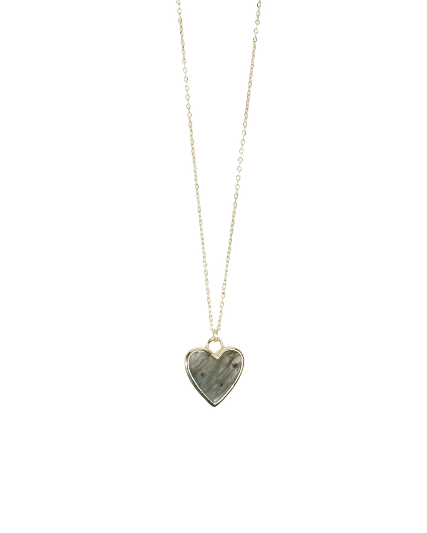 Small Heart Stone Pendant Necklace LUNAR VINES