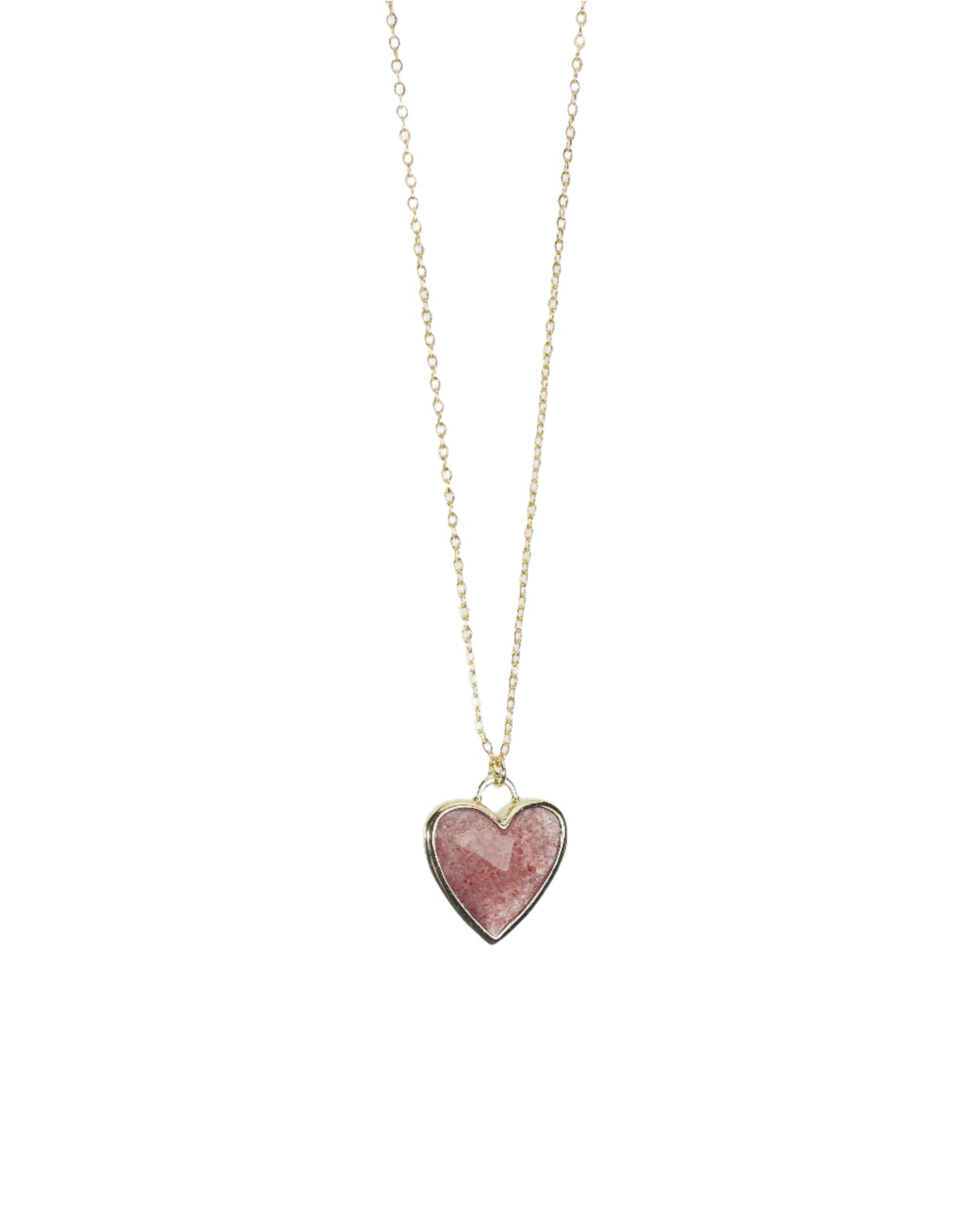 Small Heart Stone Pendant Necklace LUNAR VINES