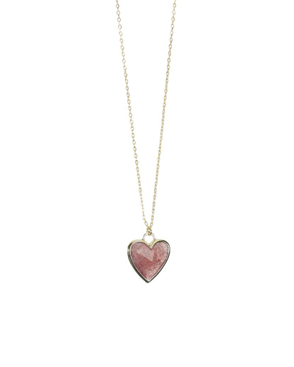 Small Heart Stone Pendant Necklace LUNAR VINES