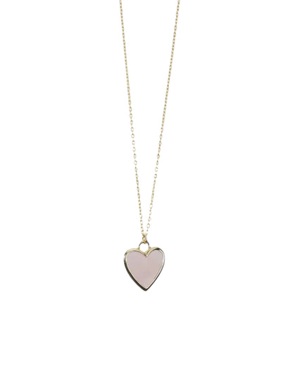 Small Heart Stone Pendant Necklace LUNAR VINES