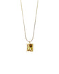 Vintage Brass Zircon Pendant Necklace LUNAR VINES