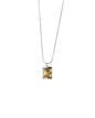 Vintage Brass Zircon Pendant Necklace LUNAR VINES