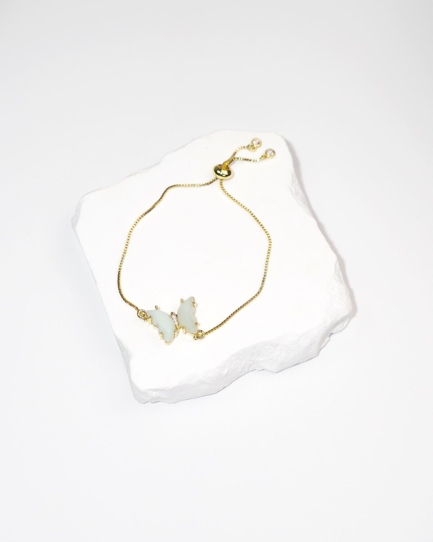 Dainty Butterfly Natural Gemstone Bracelet LUNAR VINES