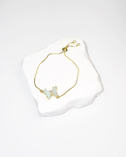 Dainty Butterfly Natural Gemstone Bracelet LUNAR VINES