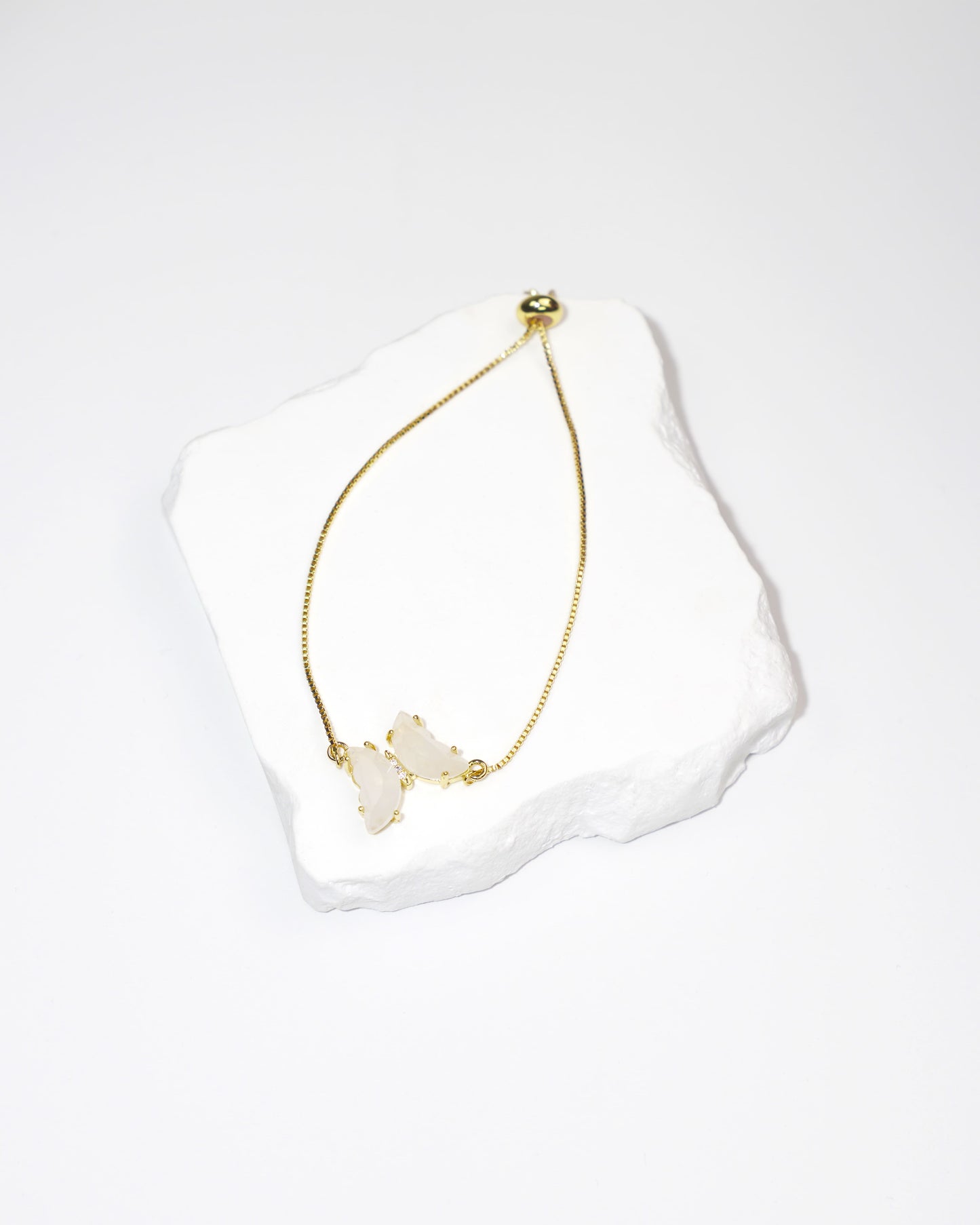 Dainty Butterfly Natural Gemstone Bracelet LUNAR VINES