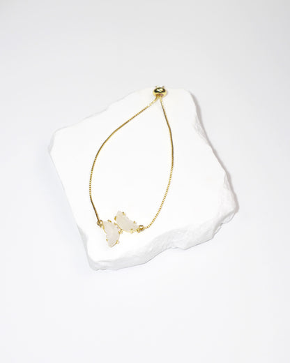 Dainty Butterfly Natural Gemstone Bracelet LUNAR VINES