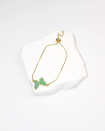Dainty Butterfly Natural Gemstone Bracelet LUNAR VINES