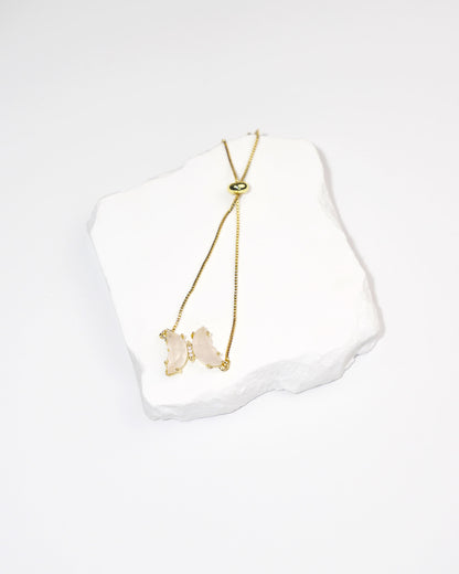 Dainty Butterfly Natural Gemstone Bracelet LUNAR VINES