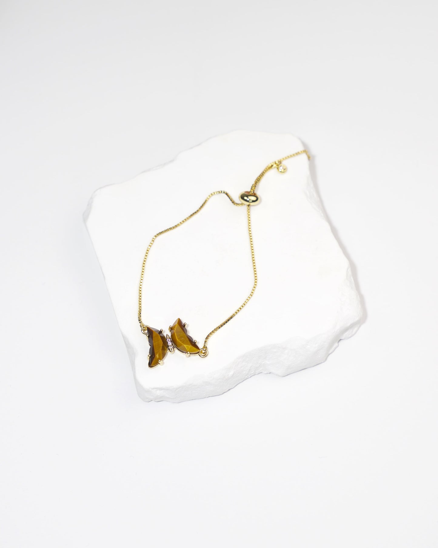Dainty Butterfly Natural Gemstone Bracelet LUNAR VINES