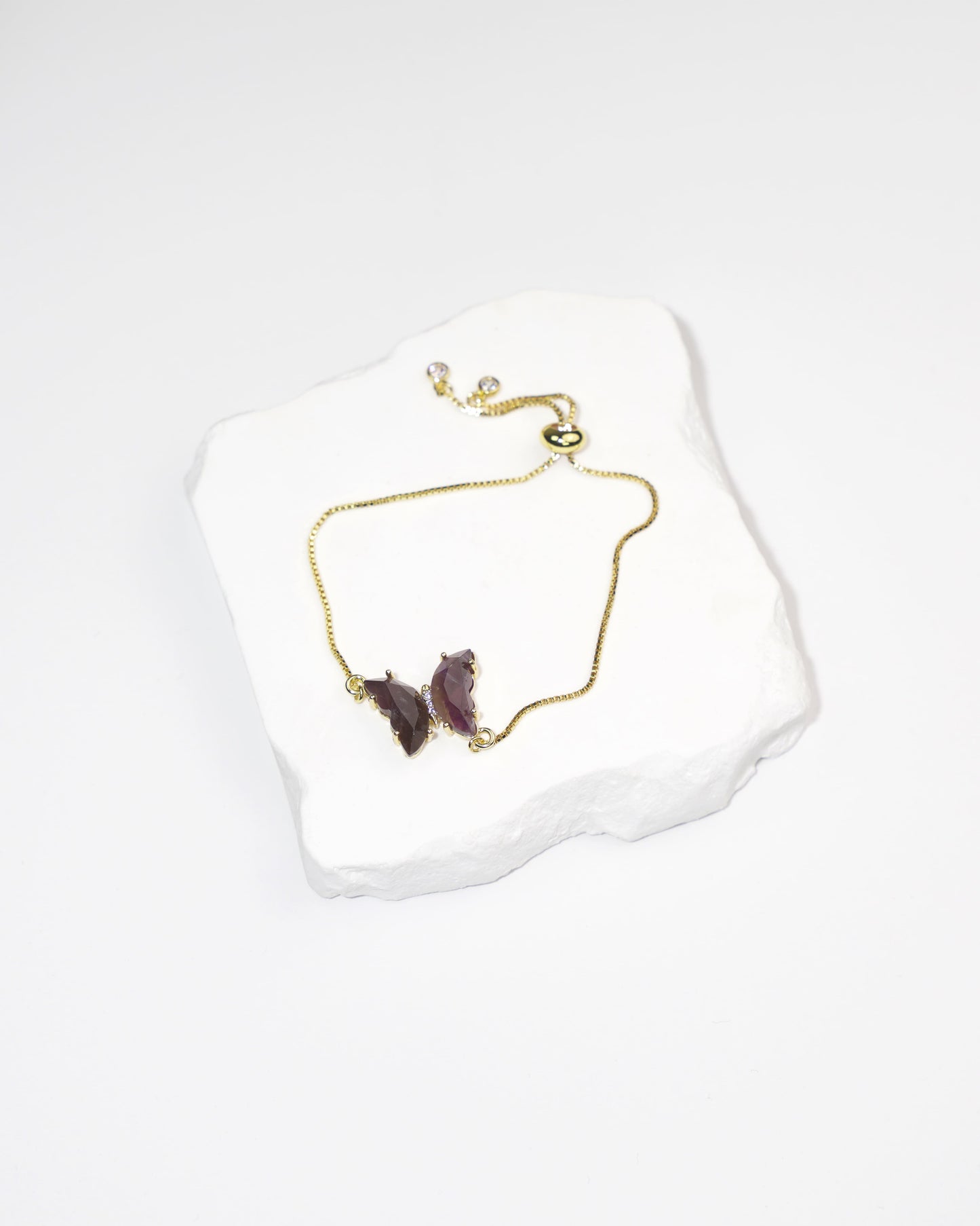 Dainty Butterfly Natural Gemstone Bracelet LUNAR VINES