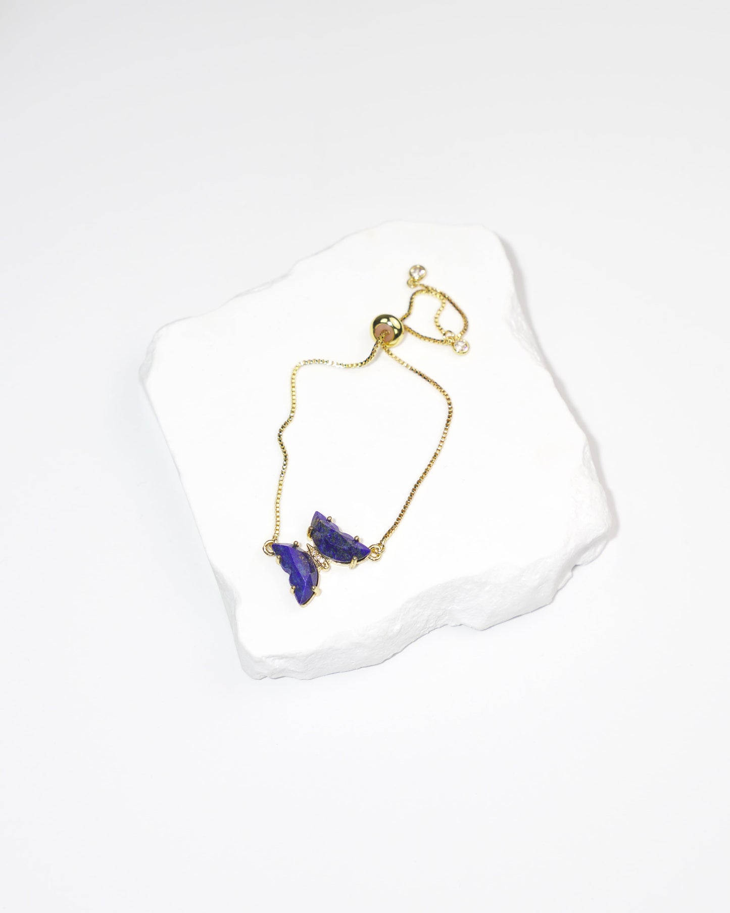 Dainty Butterfly Natural Gemstone Bracelet LUNAR VINES