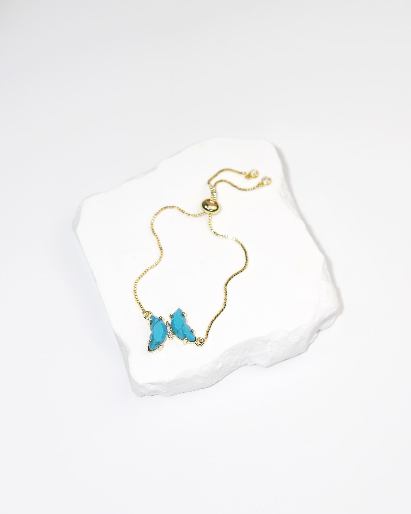 Dainty Butterfly Natural Gemstone Bracelet LUNAR VINES