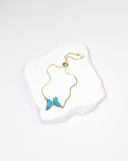 Dainty Butterfly Natural Gemstone Bracelet LUNAR VINES