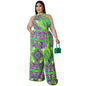 Plus Size Women's Sleeveless Summer Jumpsuit with Sash