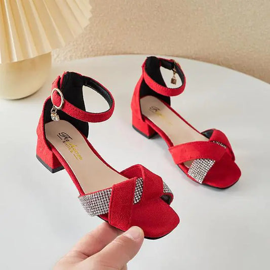 Girls' Summer Rhinestone Princess Sandals for Weddings