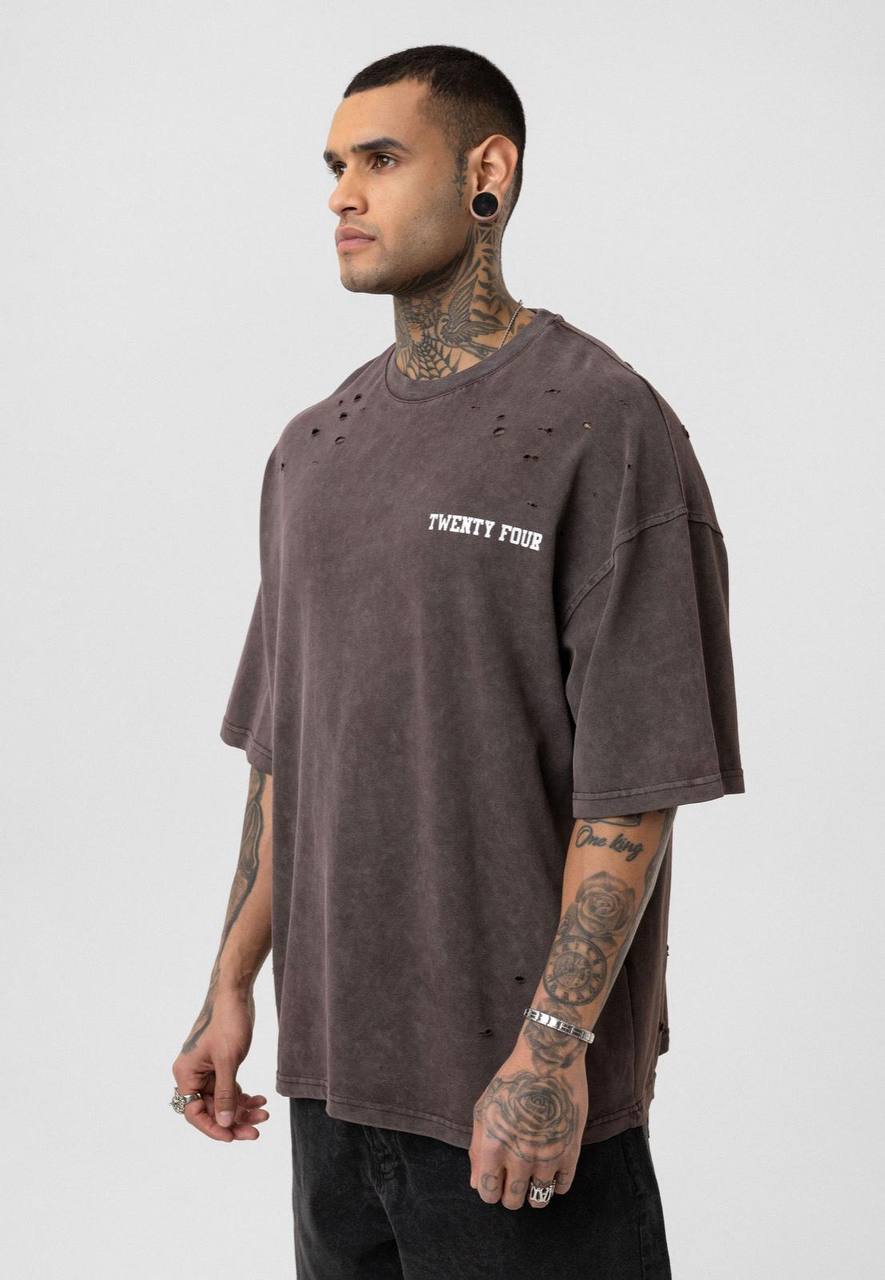 Nahmias Black 24 Blur Boxy Tee - Designer Vintage Style T-Shirt - Streetwear Graphic Top Withinblack