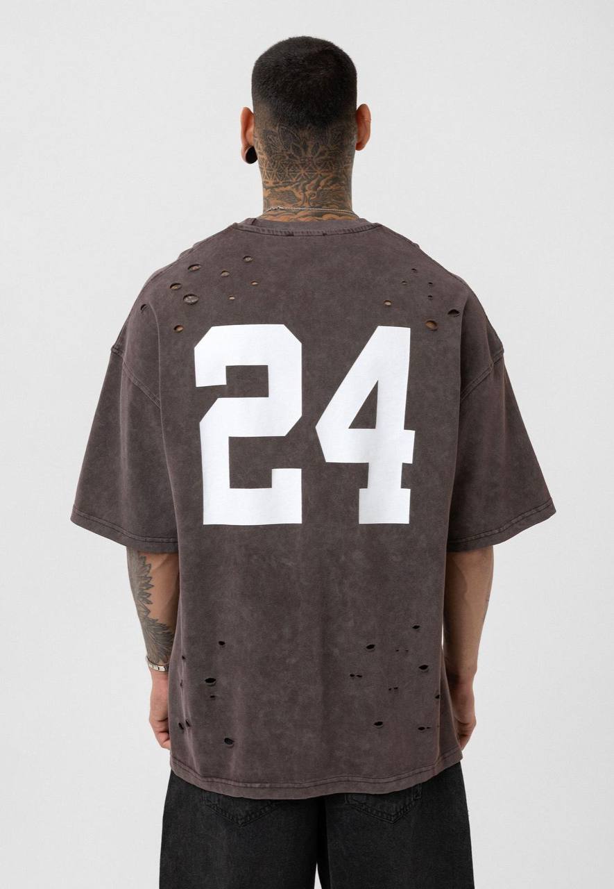 Nahmias Black 24 Blur Boxy Tee - Designer Vintage Style T-Shirt - Streetwear Graphic Top Withinblack