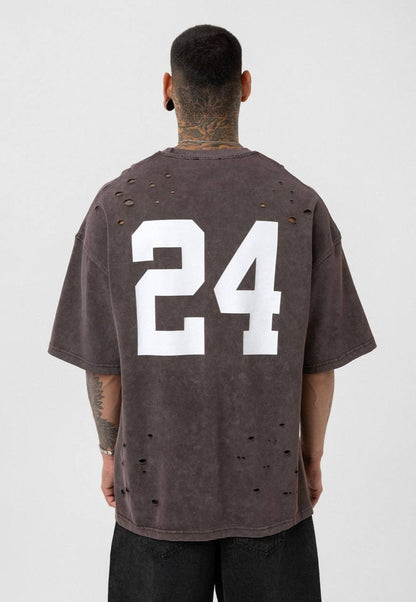 Nahmias Black 24 Blur Boxy Tee - Designer Vintage Style T-Shirt - Streetwear Graphic Top Withinblack