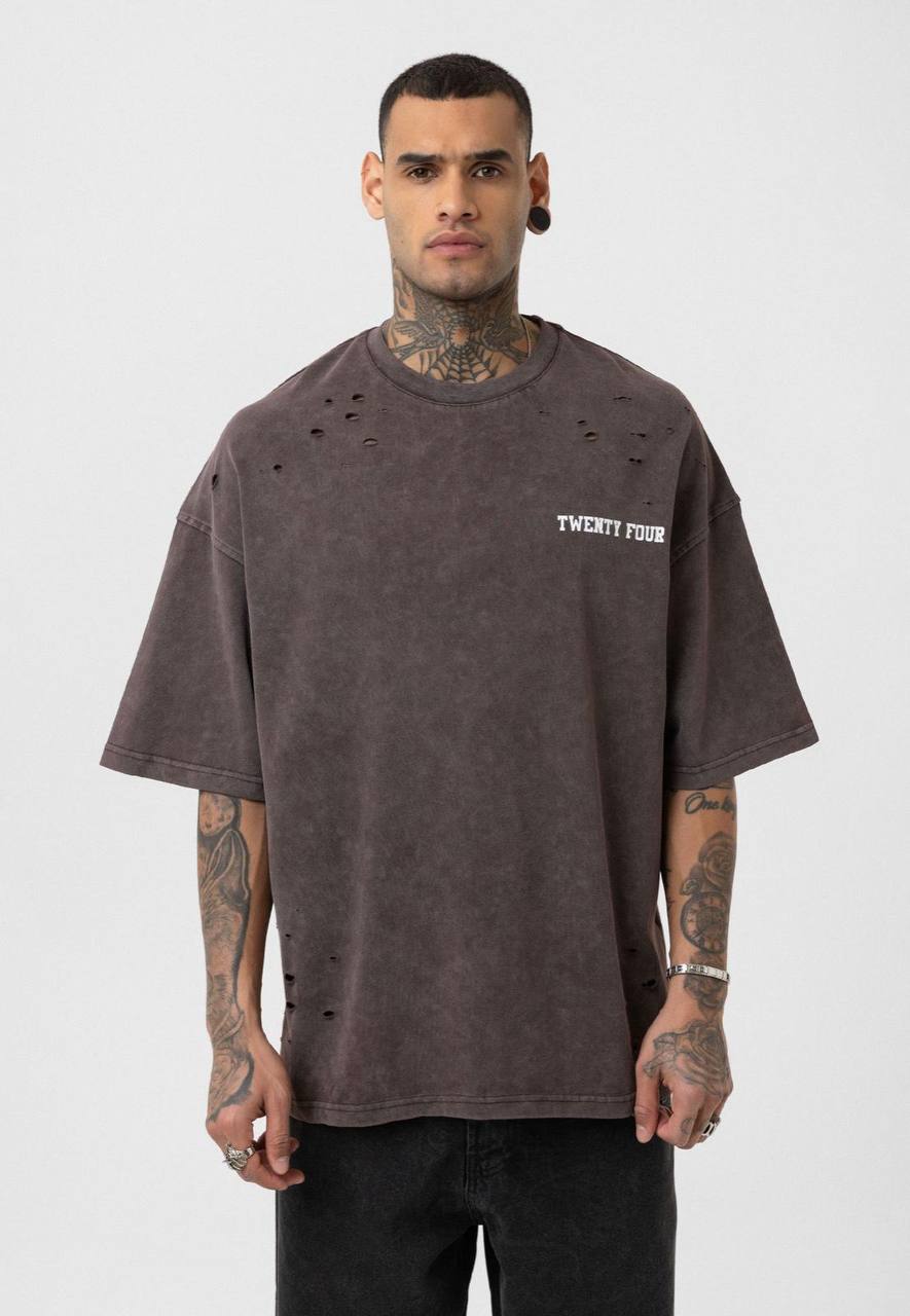 Nahmias Black 24 Blur Boxy Tee - Designer Vintage Style T-Shirt - Streetwear Graphic Top Withinblack