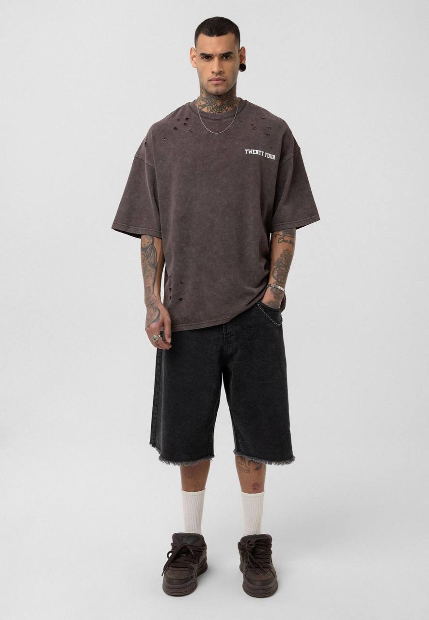 Nahmias Black 24 Blur Boxy Tee - Designer Vintage Style T-Shirt - Streetwear Graphic Top Withinblack